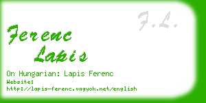ferenc lapis business card